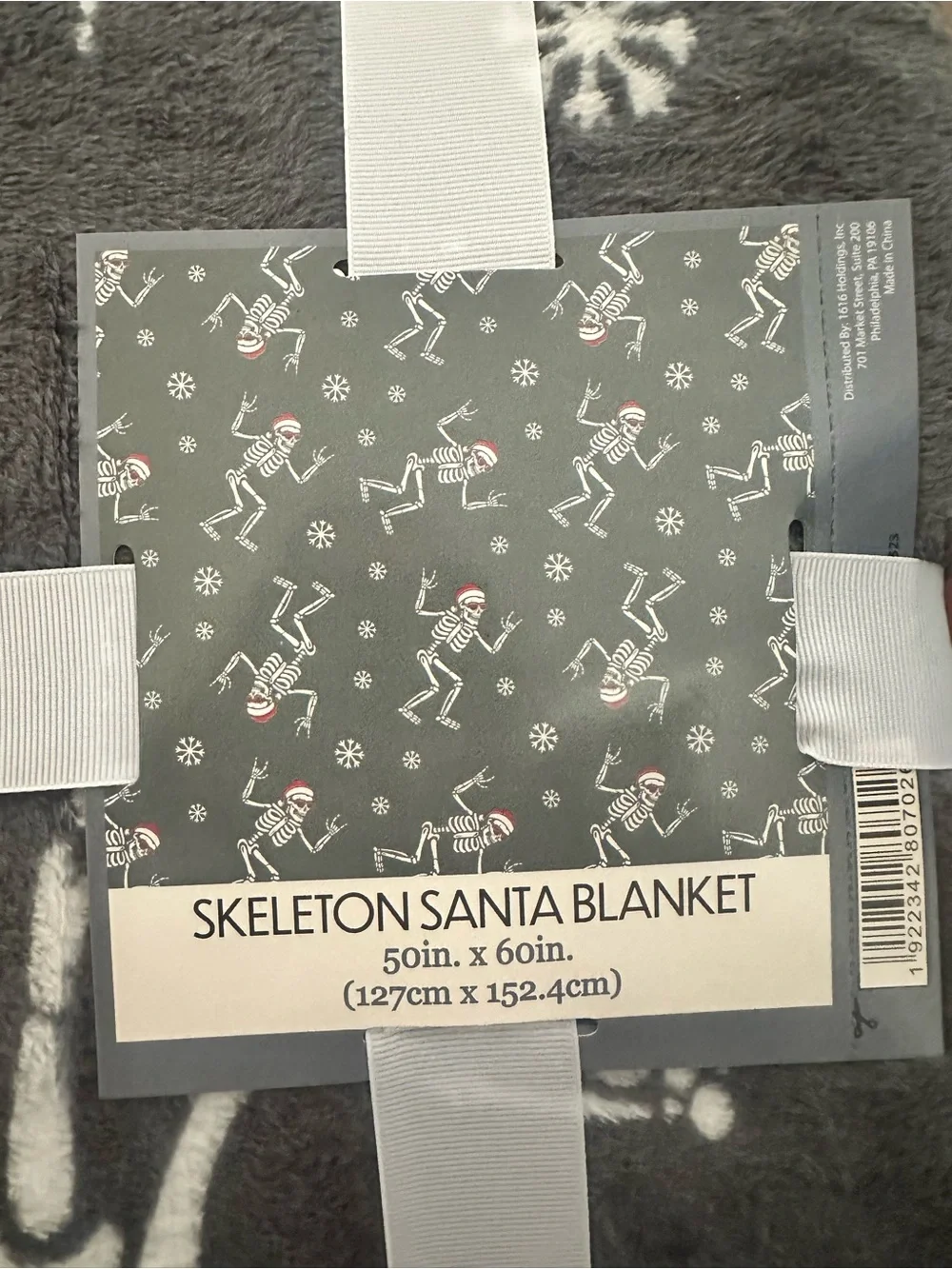 New Skeleton Santa Throw Blanket - 50in x 60in - Halloween - Christmas Holiday